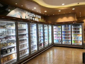 Efficient Upright Glass Door Freezer Supermarket Display Freezer CE Certification